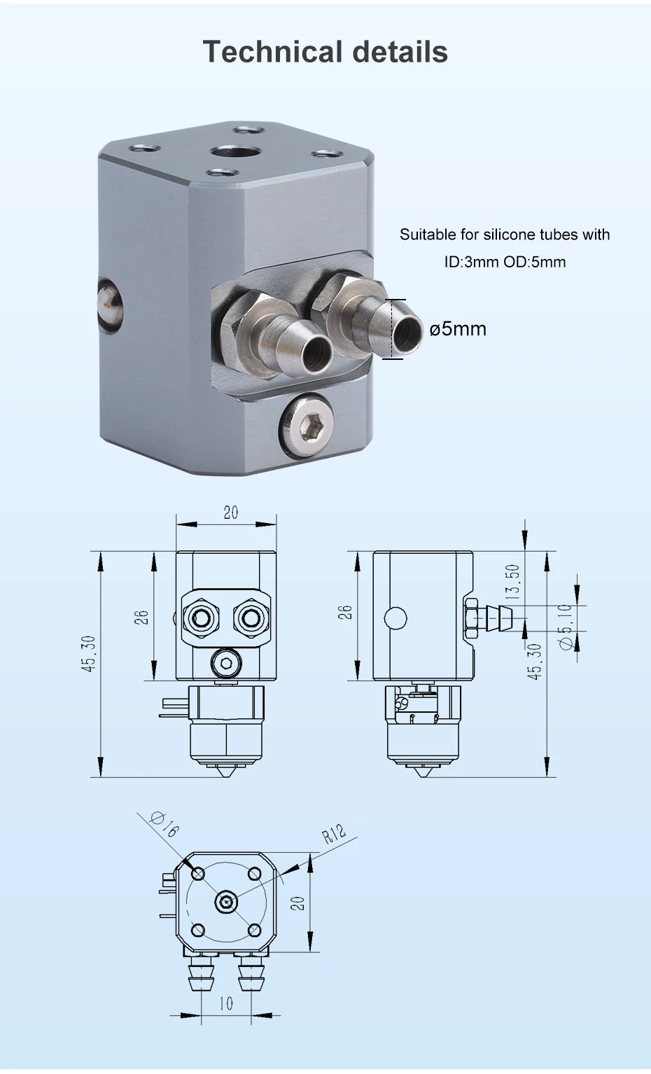 R Trianglelab TD6S-LC TD6S Flüssigkeitsgekühltes Hotend für CHC TD6 V6 HOTEND DDB DDE Direktantriebsextruder oder Bowden Voron 3D-Drucker – Detail 5