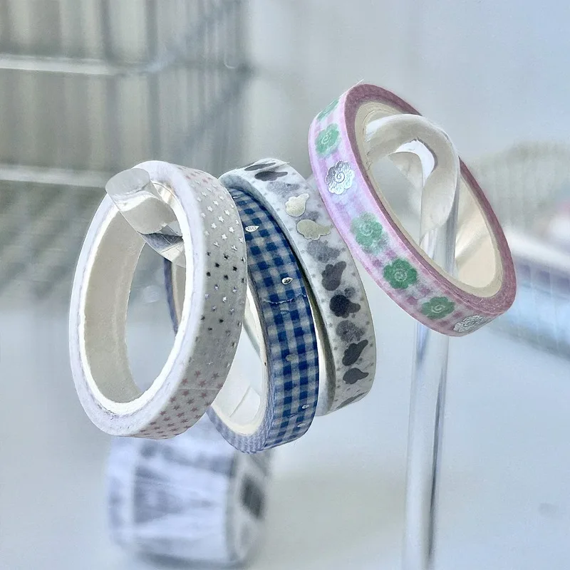 4 قطعة/المجموعة 6 مللي متر رقيقة جدا اشي الشريط مجموعة معدنية الفضة غرامة خط الشريط ل سجل القصاصات الحلو شريط الزخرفية DIY بها بنفسك المجلات #5