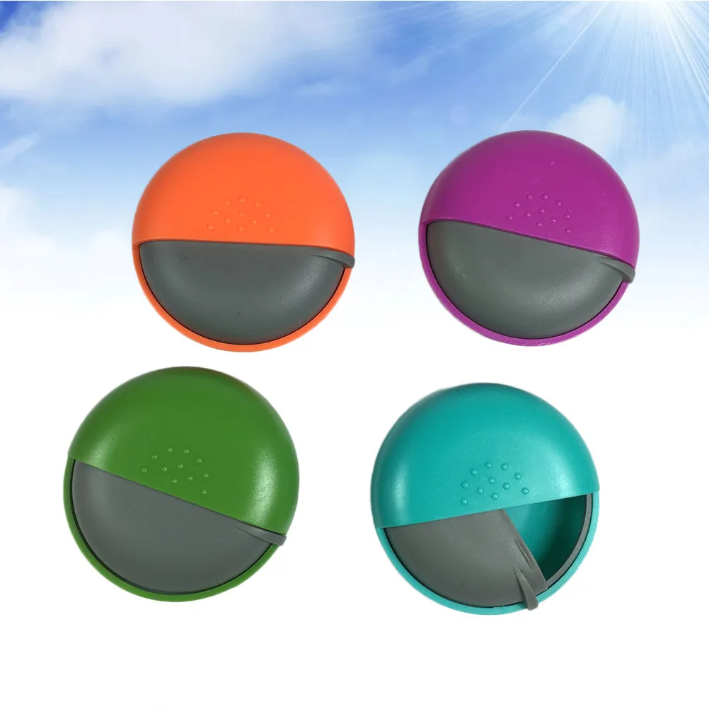 4Pcs Vintage Style Rotating Pill Box Small Sturdy Travel Medicine Organizer for Hiking Running Skiing Outdoor Daily Use Weekly