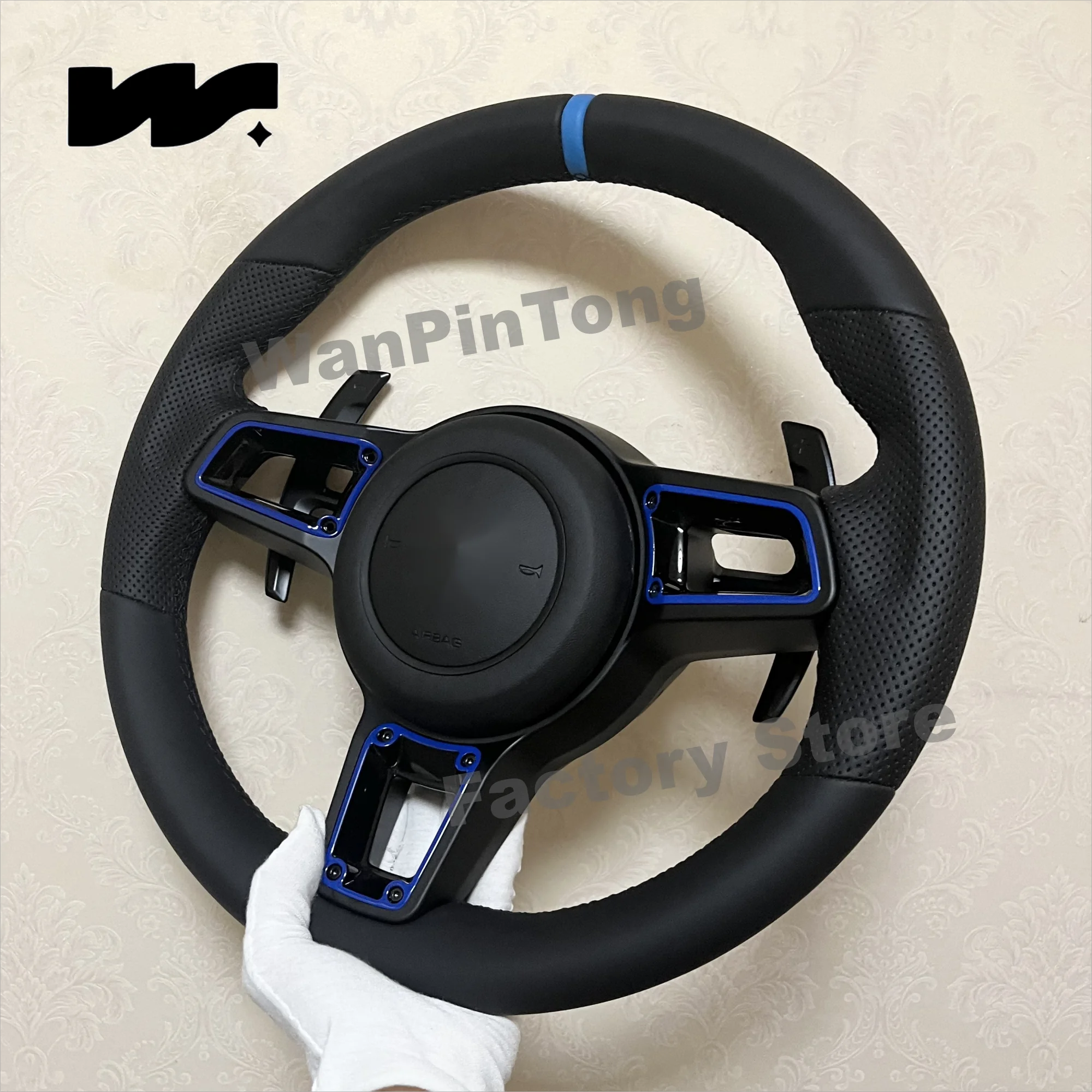 Customized steering wheel for Porsche Macan Cayenne Panamera Taycan 718 Cayman 991 992 911 Carrera GT2 GT3 GT4