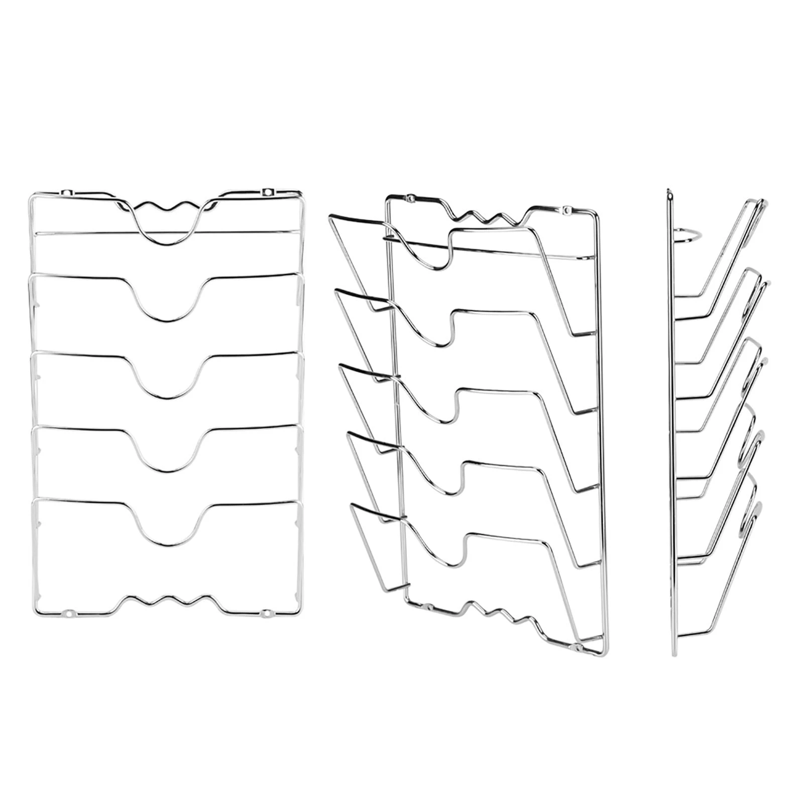 ที่จับฝาหม้อ Aqur2020ติดตั้งบนประตูด้านในวัสดุเหล็กใช้งานหนักวางเรียงซ้อนอย่างเรียบร้อยพร้อมฝาแบบถัก