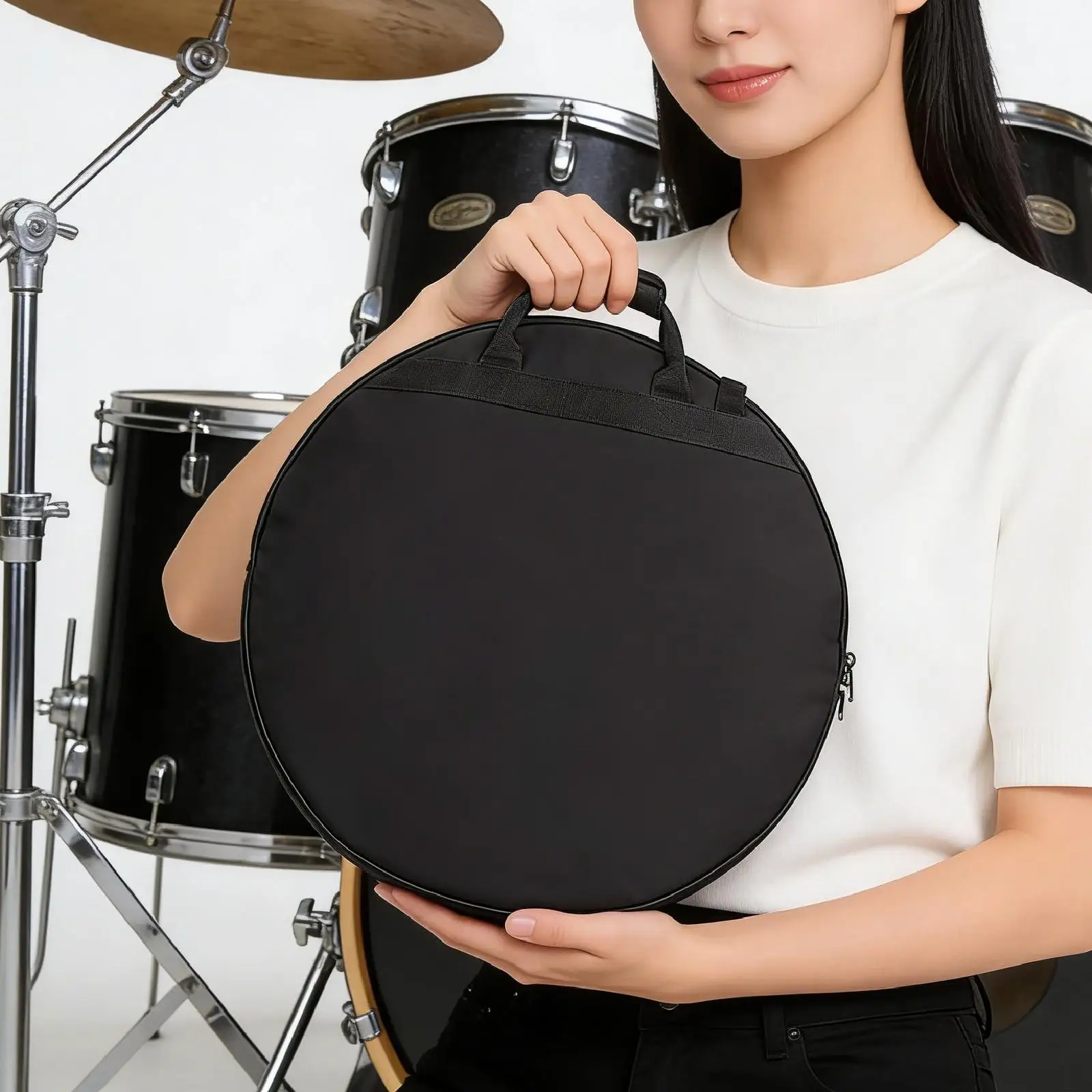 

Cymbal Bag Percussion Instrument Stand Case, Divider Sturdy Spacious Protection with Handle with Strap Tote