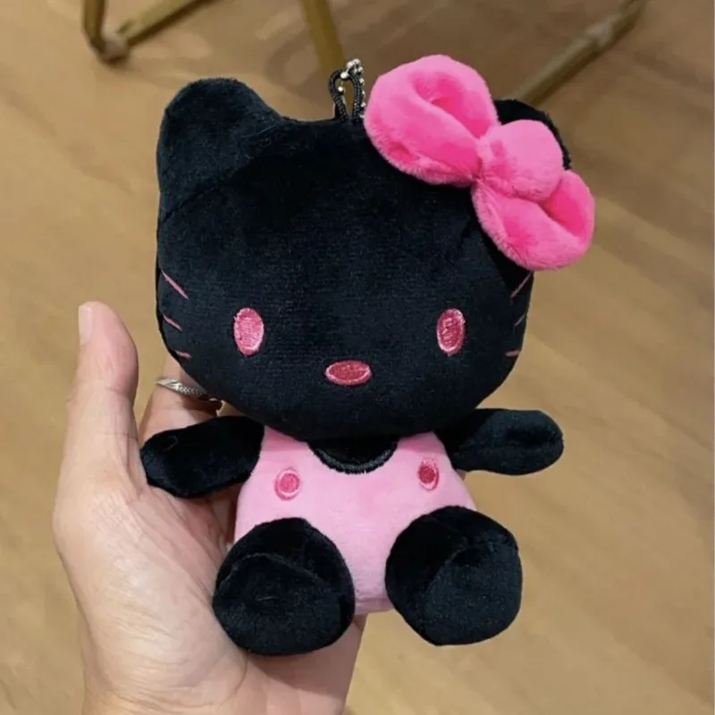 Black Hello Kitty Bubble Skirt Plush Toy Doll Pendant Individual Cute Bag Car Keyring Cartoon Key Chain Pendant Ornament Gift