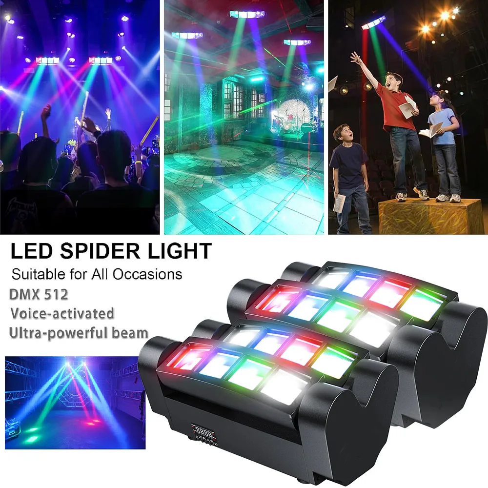 Party 8*3w Spider Stage Light DMX 512 Control Sound Control DJ Disco Light