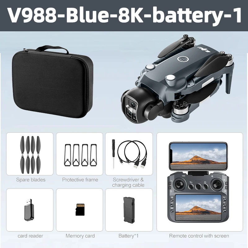 Xiaomi's new V988 5G drone, 4K professional HD dual-camera aerial photography remote control aircraft quadcopter toy dron, 3000m