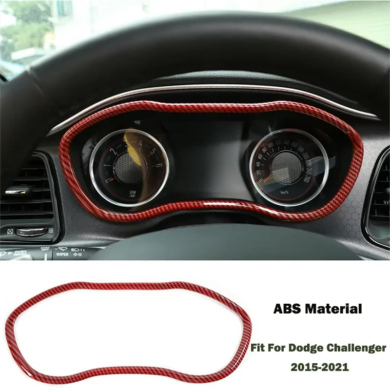 For Dodge Challenger 2015-2021 Car Dashboard  Instrument Panel Decorative  Cover Trim  ABS Carbon Fiber Styling Accessories