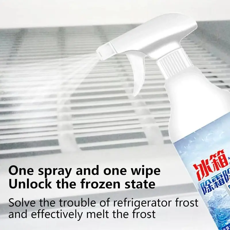 3 Minutes Fast Defrost De-Ice Spray Efficient Ice Melting Anti-Frost Remover Cleaner for Refrigerator Freezer Deep Chest Cooler
