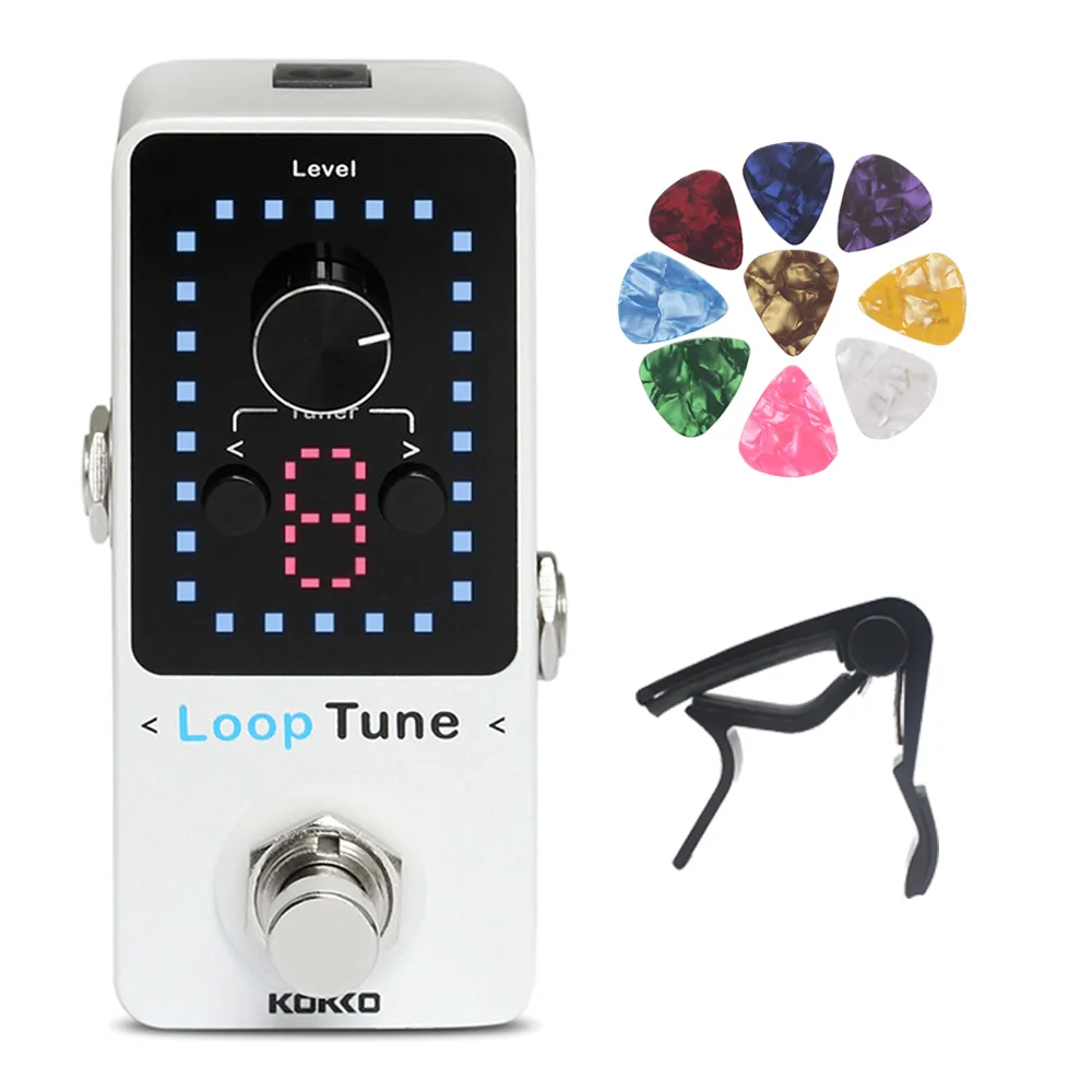 

KOKKO LOOP TUNE Electric Guitar Effect Pedal 48/24 Bit Sampling Rate Guitar Effector Mini Guitar Pedal with Guitar Capo Picks
