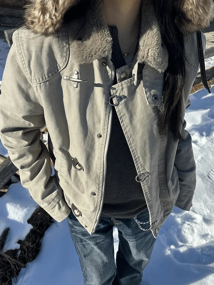 

Теплая мужская хлопковая куртка с флисовой подкладкой и утолщением, зимняя рабочая одежда, верхняя одежда с дизайном «Горный орёл» и лобстером.