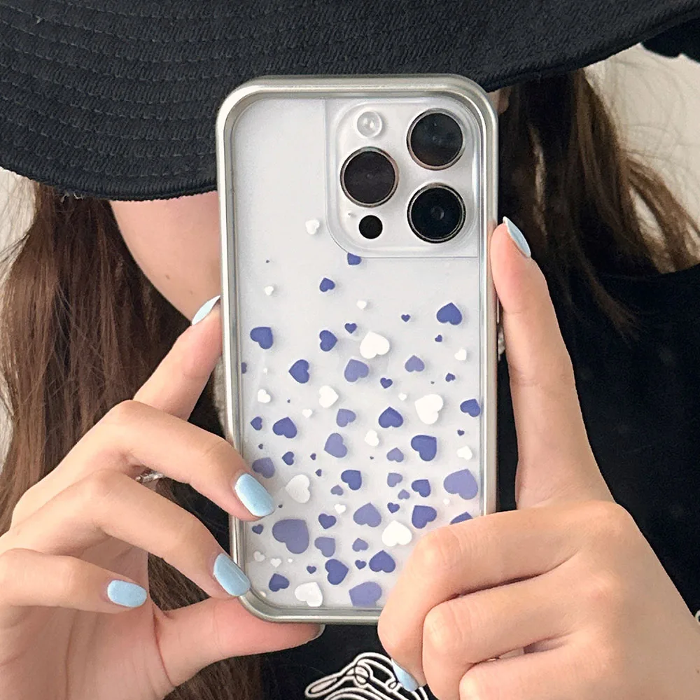 Чехол с бантом Love Heart для iPhone 15 Pro Max 14 13 12 Pro Max, гальваническая серебристая рамка, защитный чехол для телефона, мягкие прозрачные чехлы