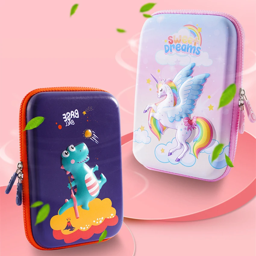 Imagem -02 - Caixa de Lápis Material Escolar Bonito Unicórnio Pentilcases 3d Kalemlik Coreano Papel Kawaiii Enxoval Etui Piornik Lapiceras