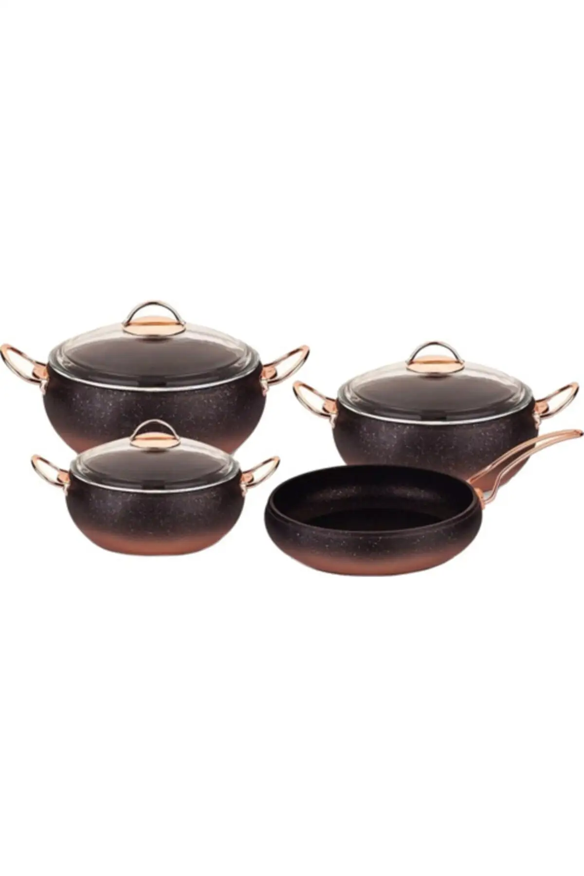 DOLBOVI sphere copper 7 Prç granite Cookware Set