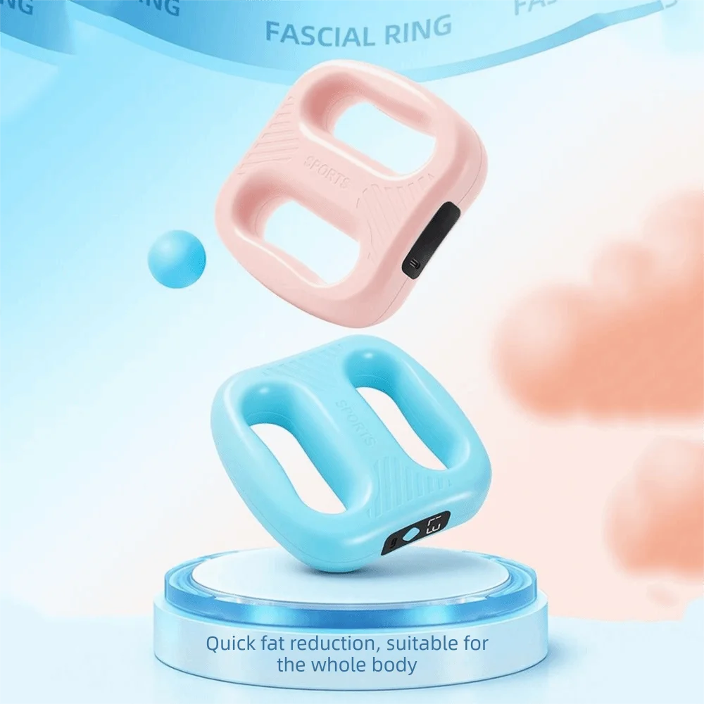 Cordless Fascia Rings Massager Deep Tissue Mini Electric Body Slimming Machine with Belt Rechargeable Muscle Handheld Massager