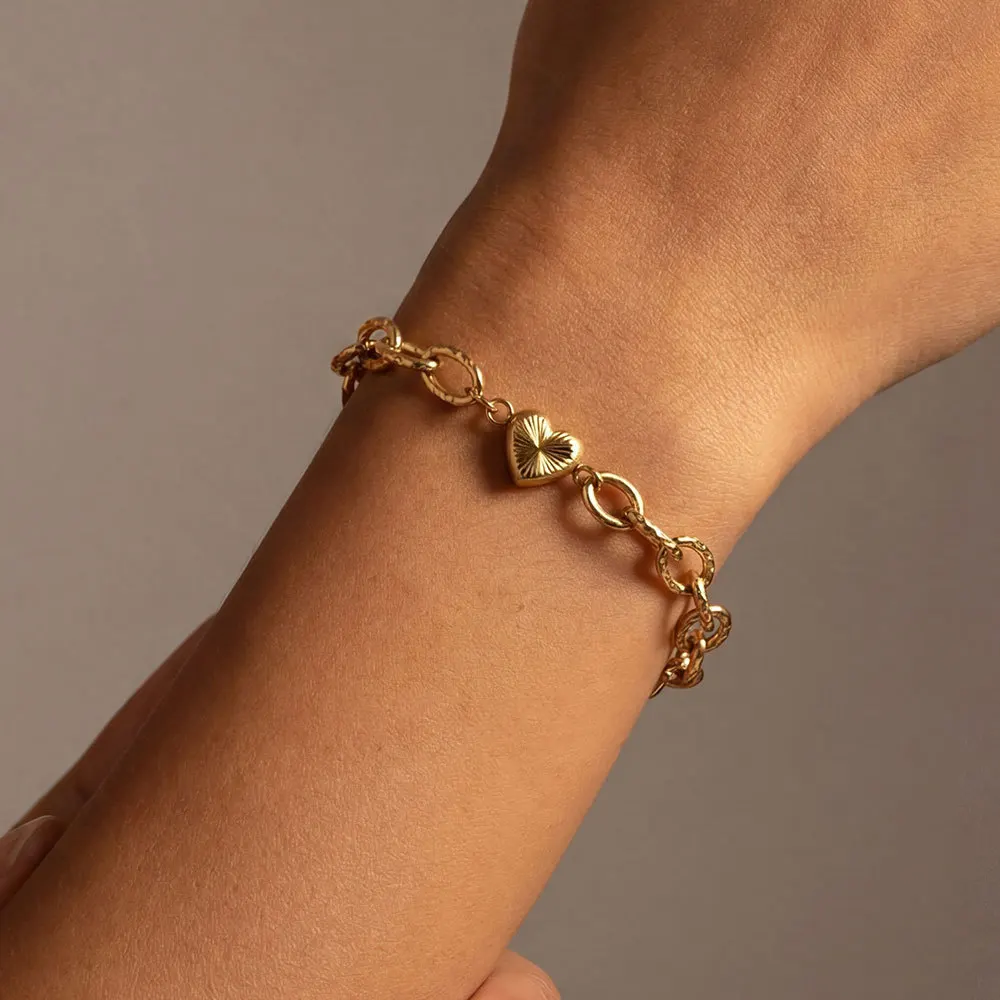European and American cross-border stainless steel love high-end bracelet gold versatile daily accessories basic women's bracele