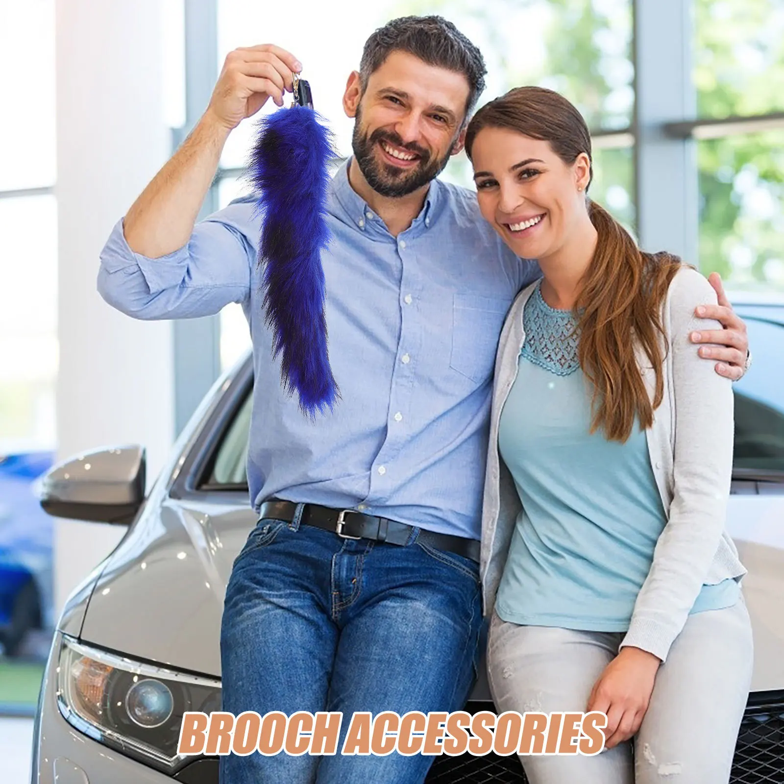 

Fox Tail Keychain Premium Zinc Alloy Hanging Ornament for Keys Bags Clothing - Stylish Animal Tail Pendant Accessory