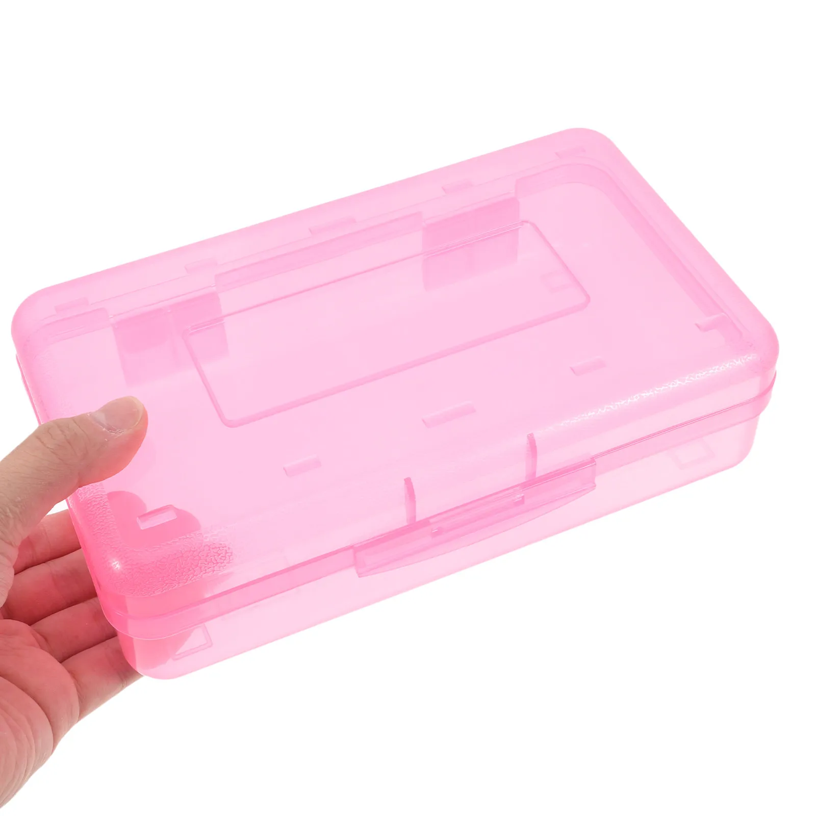 3Pcs Clear PP Plastic Stationery Box Large Capacity Stackable Pencil Case Organizer for Adults Crayons Markers Pens Storage
