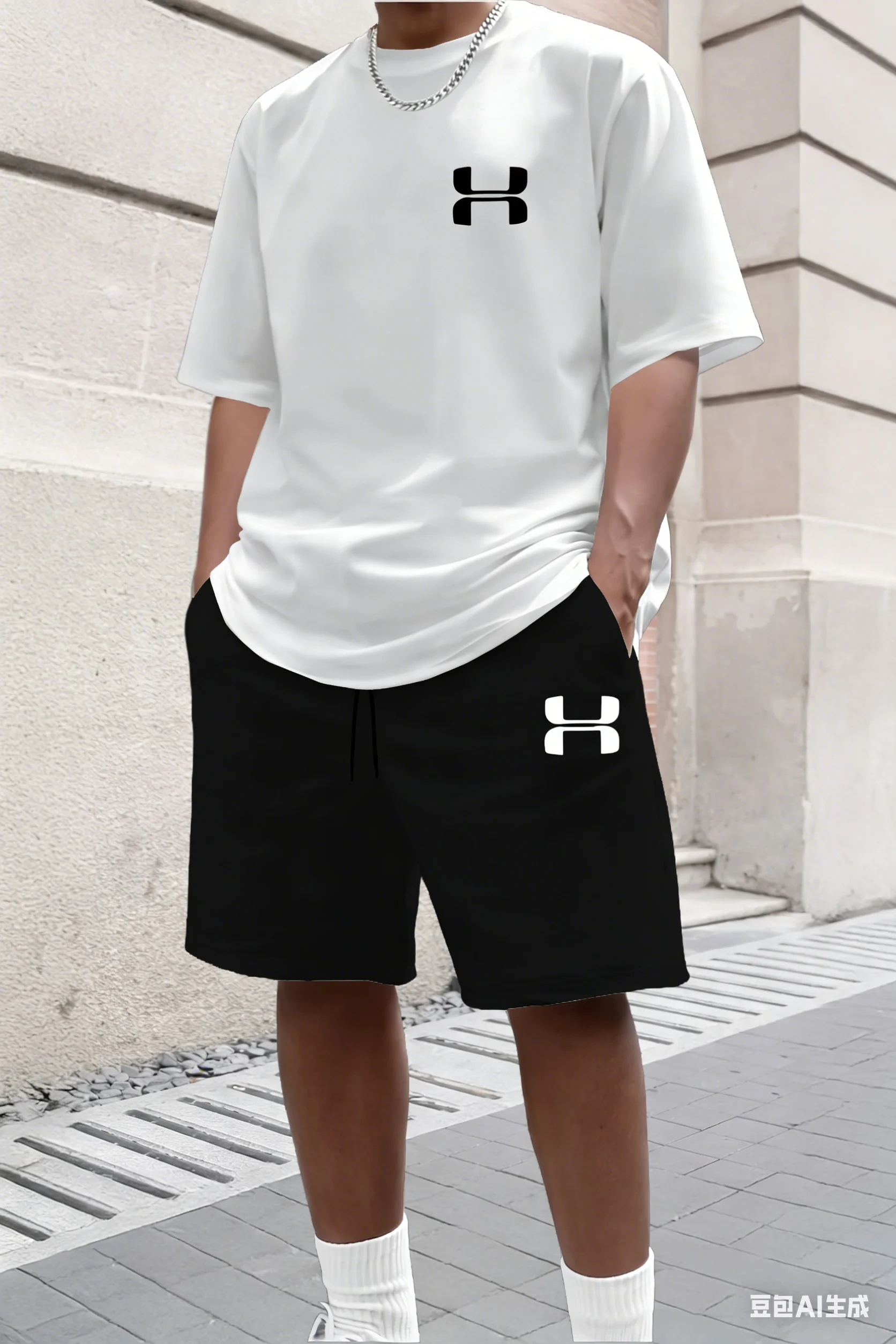 

2026 New Men's Soft Fabric T-Shirt & Shorts Set Summer Sportswear Two-Piece Jogging Outfit