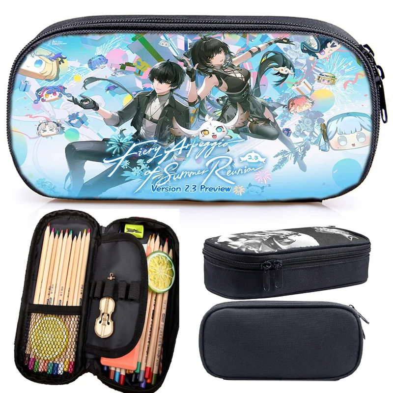 

Детская косметичка на молнии Wuthering Waves, детская многофункциональная сумка для канцелярских принадлежностей, сумка-карандаш для малышей, коробка для канцелярских принадлежностей для начальной школы