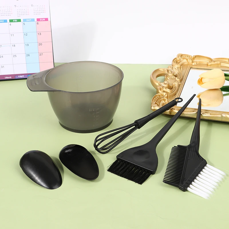 【1Set Hair Dye Brush Bowl Set With Ear Caps Mixing Rod Hair Tint Dying Coloring Applicator Brush Hairdressing Style Accessories】