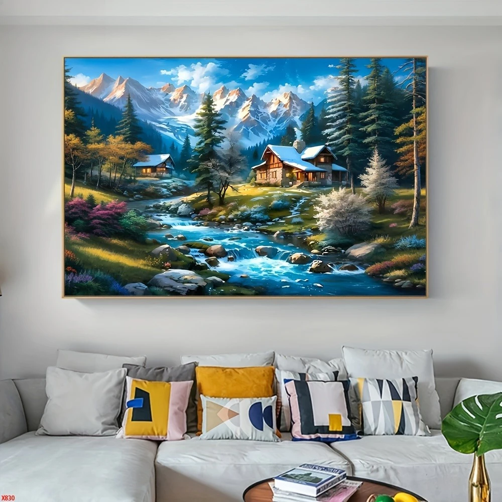 

500/1000/1200/2000PCS Puzzles for Adults, Spring Mountain Countryside Scenery Jigsaw Puzzles Educational Games Home Decor Gifts