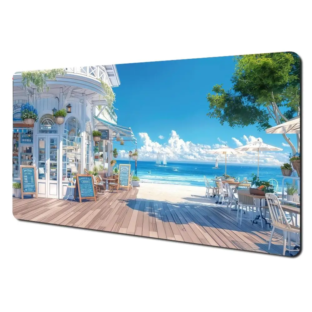 

Seaside Convenience Store Mouse Pad Large Nootbook Game Rug Gaming Non-slip Computer Mousepad XXL Laptop Tablet Mat PC Playmat