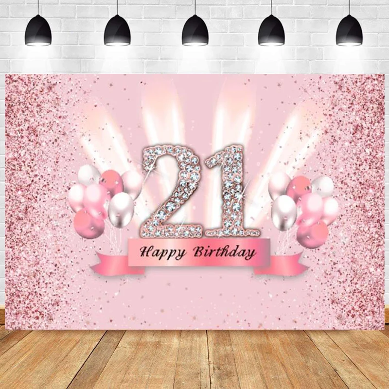 Fondo fotográfico de oro rosa para fiesta de cumpleaños, cartel de feliz cumpleaños, accesorios de decoración, 40, 40