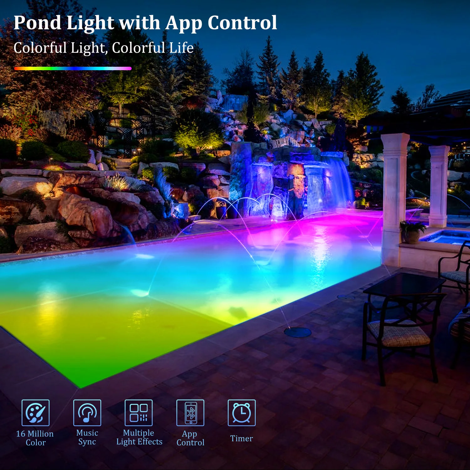 1/3/4/5/6 LED RGB Light IP68 Waterproof Swimming Pool Light Underwater Lamp Landscape Spotlight For Garden APP Remote Control