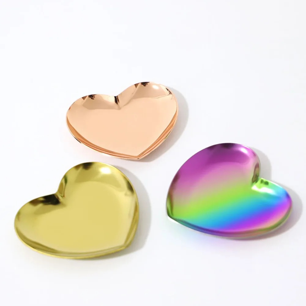 Heart-shaped Jewelry Storage Tray Multifunction Golden Jewelry Tray Modern Simple Bracelet Storage Plate Jewelry Storage