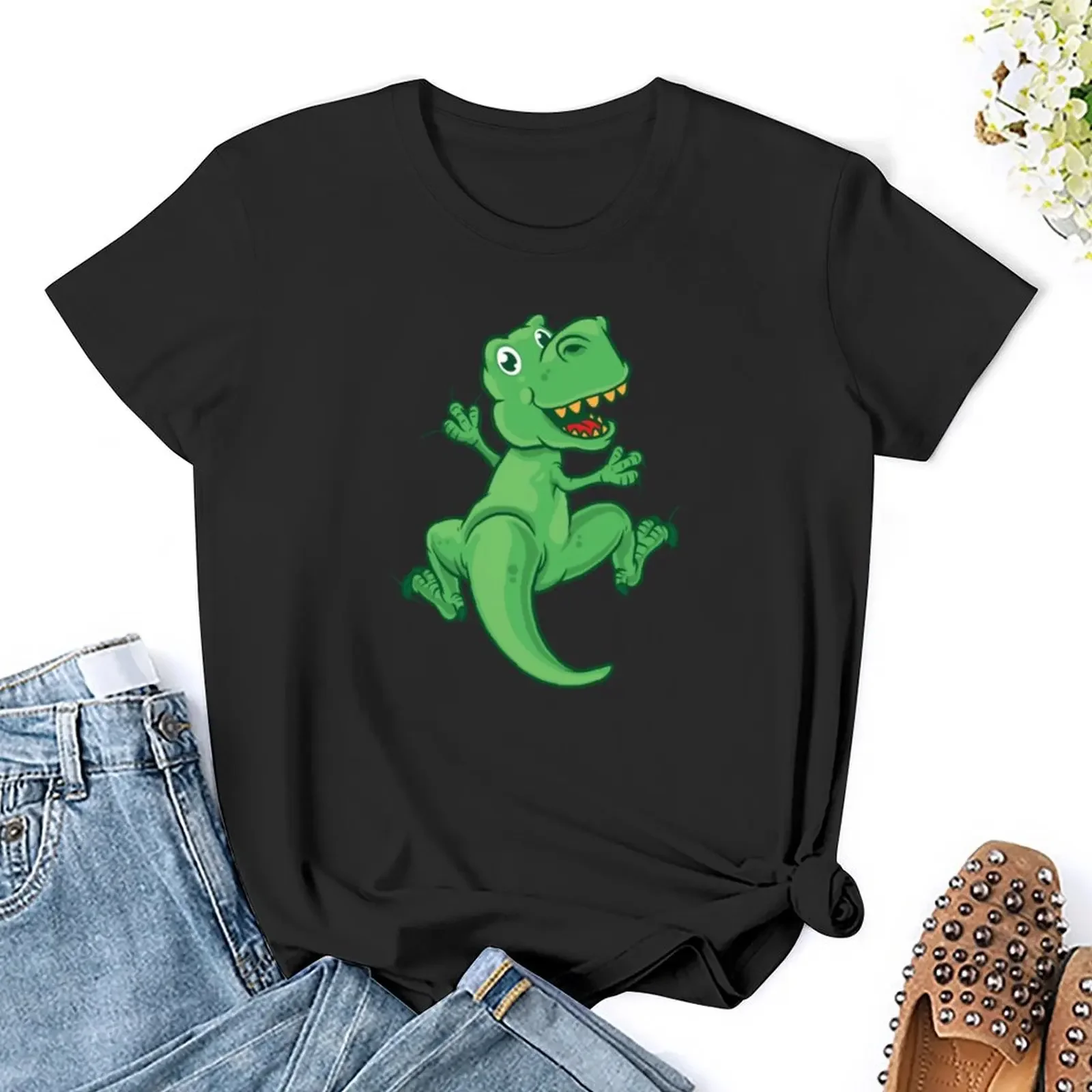 Climb time T-Rex T-Shirt cute tops sweat plus sizes plus size tops Women clothes