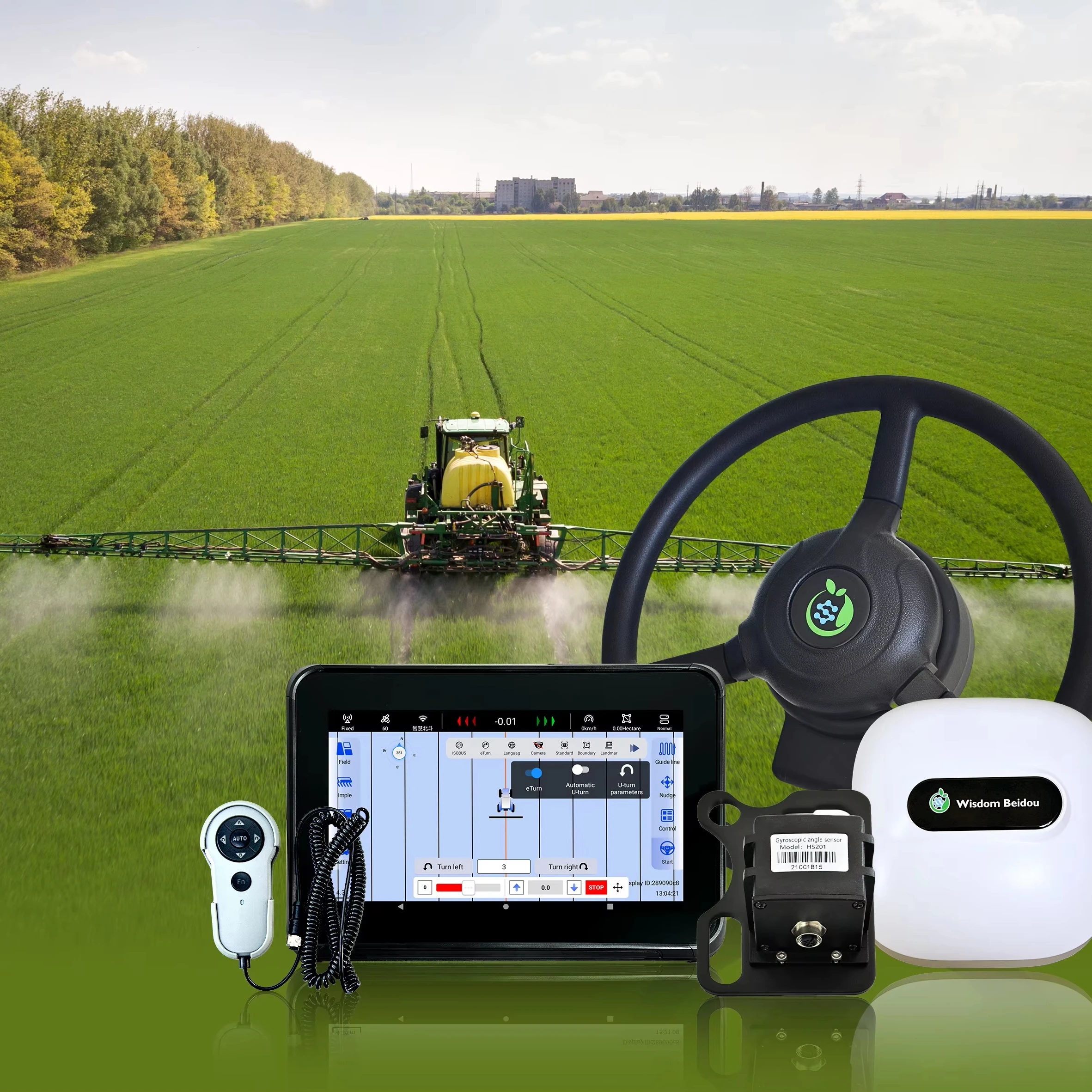 Tractor GPS RTK Autopilot Navigation System Motor Full Satellites Self-Guiding for Farm Use 30-Minute Fast Installation AS301