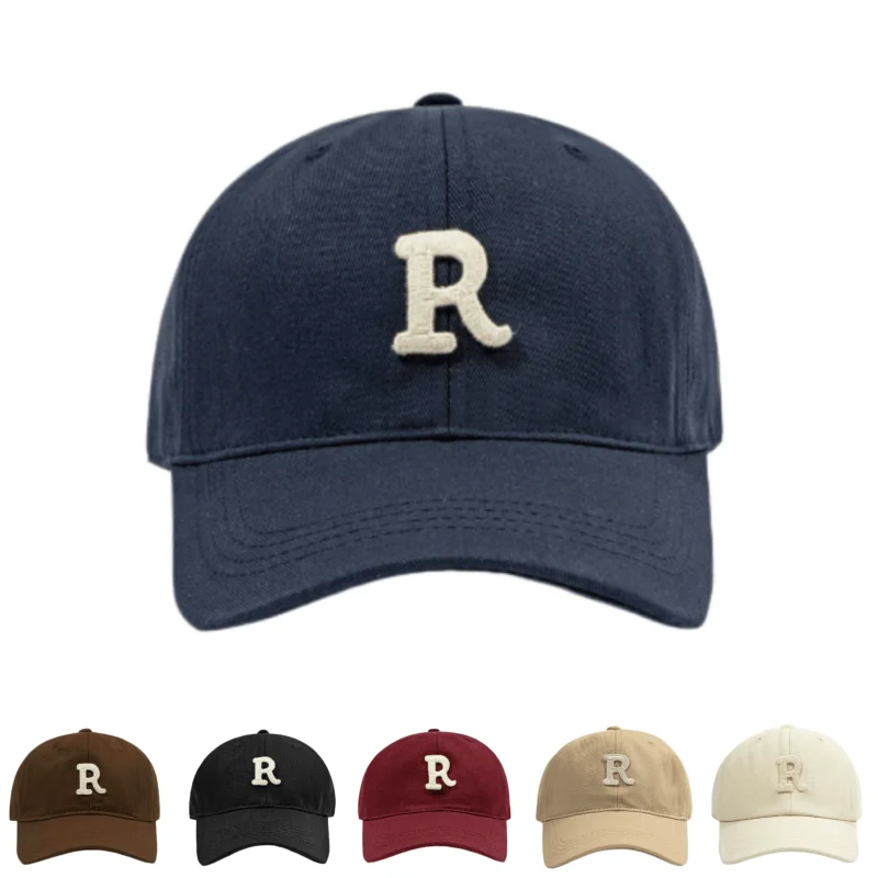 Letter R Hot Sale Baseball Cap For Men Women Big Head Cotton Outdoor Sport Snap Back Dad Gorros Sun Protection Snapback Hat