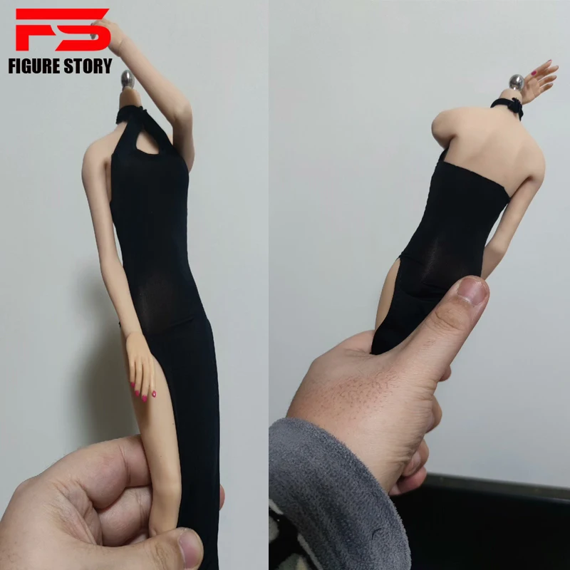 

1/6 Scale female dolls clothes black sexy dress fit 12'' action figure body model