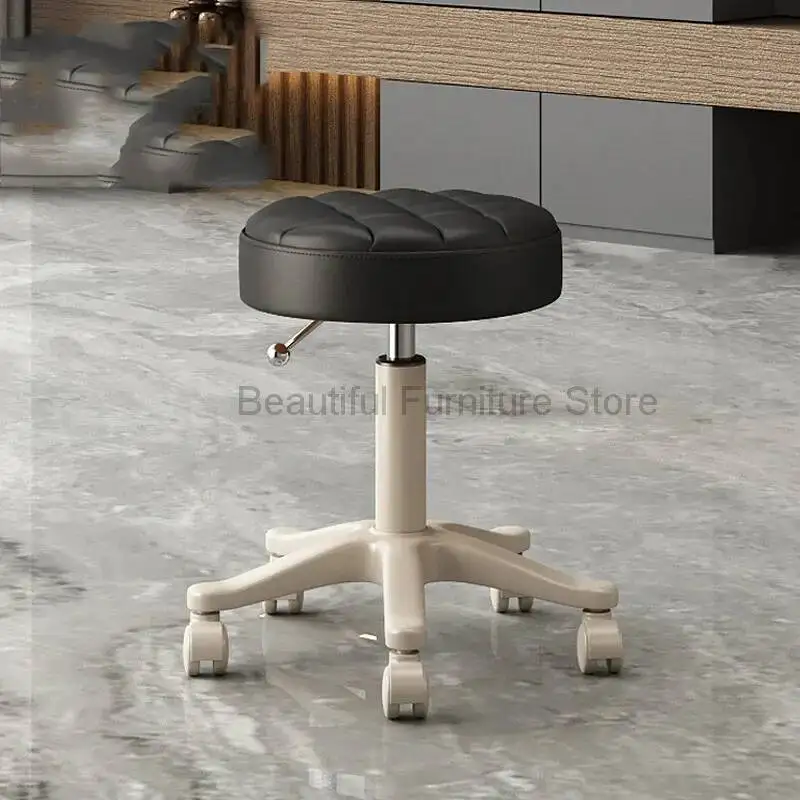 Hairdressing Chair Stylist Simple Rolling Rotating Swivel Barber Chair Wheels Aesthetics Mocho Cadeira Barber Equipment MQ50BC
