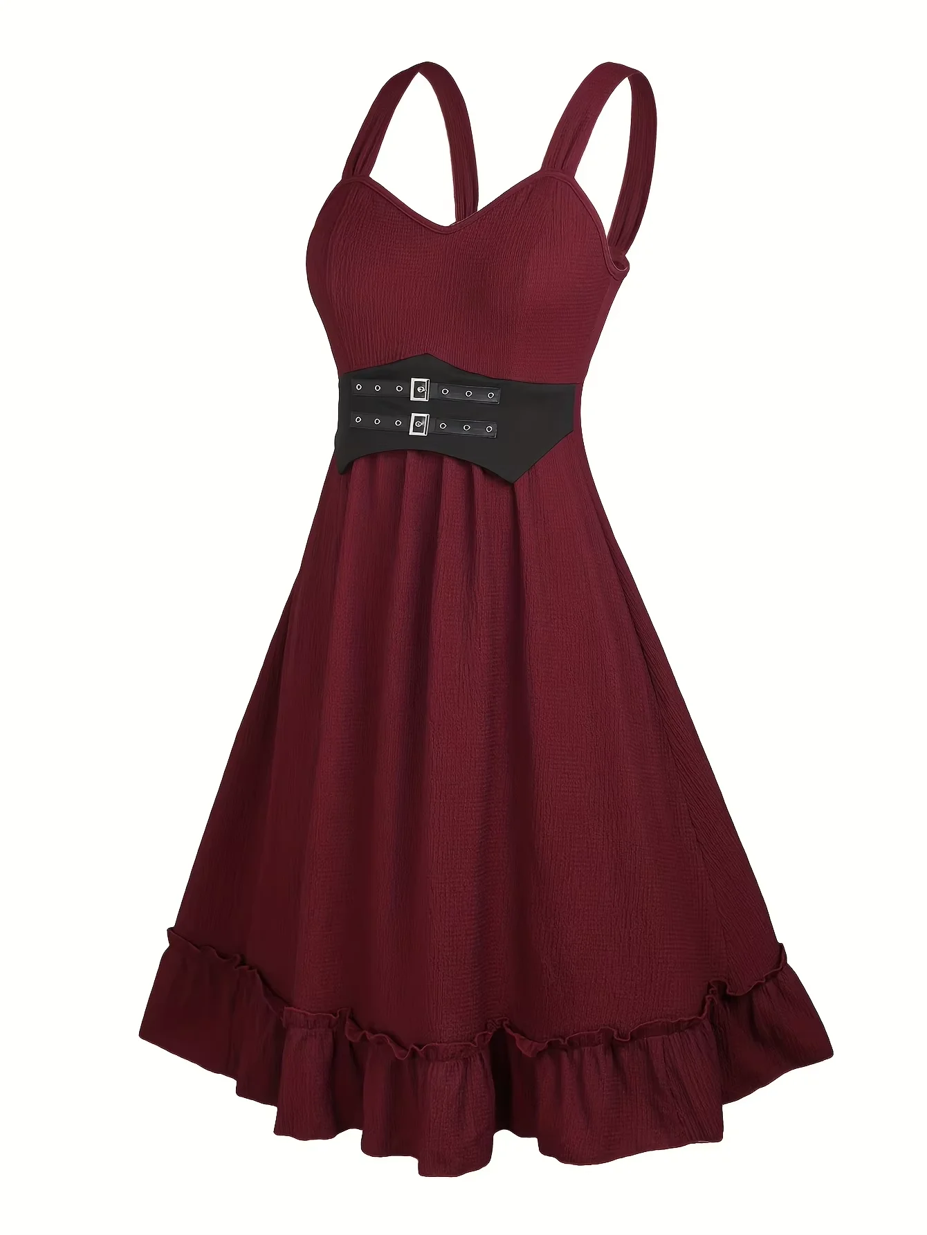 Abito lungo senza maniche da donna europea americana taglie forti Abito retrò gotico con gonna lunga vintage femminile