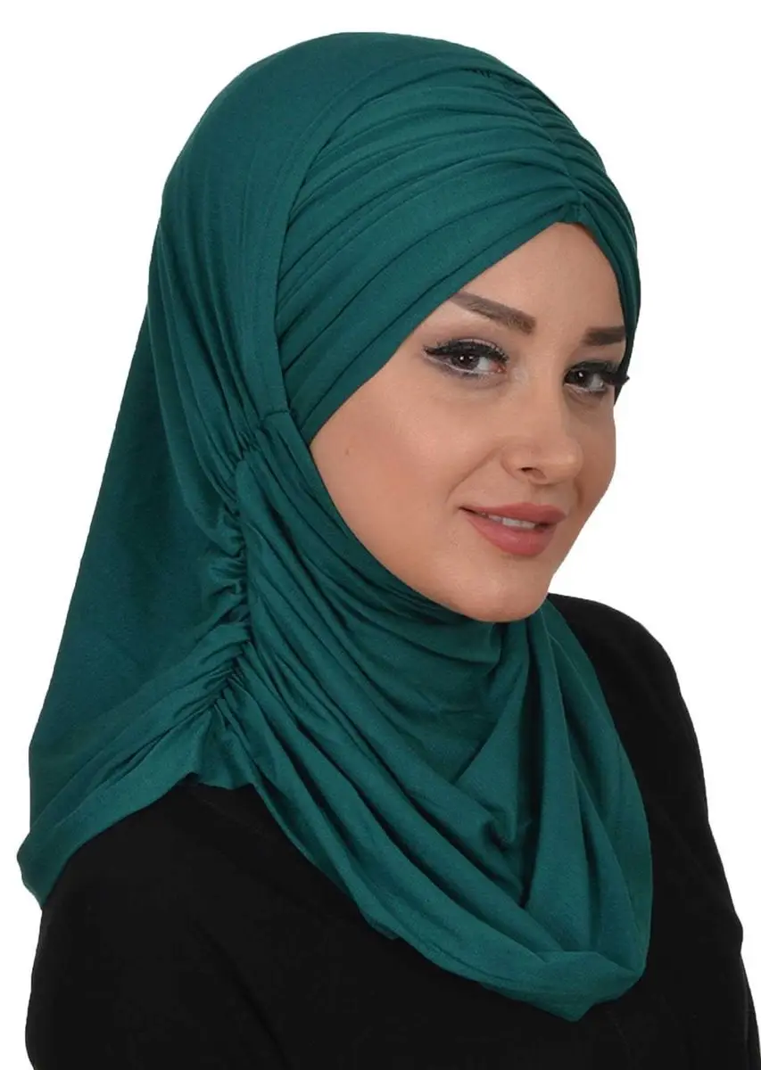 Plissee Knochen schal Set grün