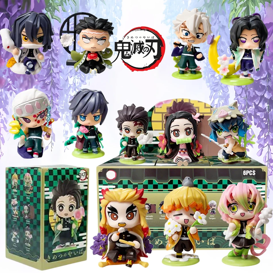HOT!Demon Slayer Tanjiro Kamado Nezuko anime cartoon figure blind box creative personalized statue model ornament surprise gift