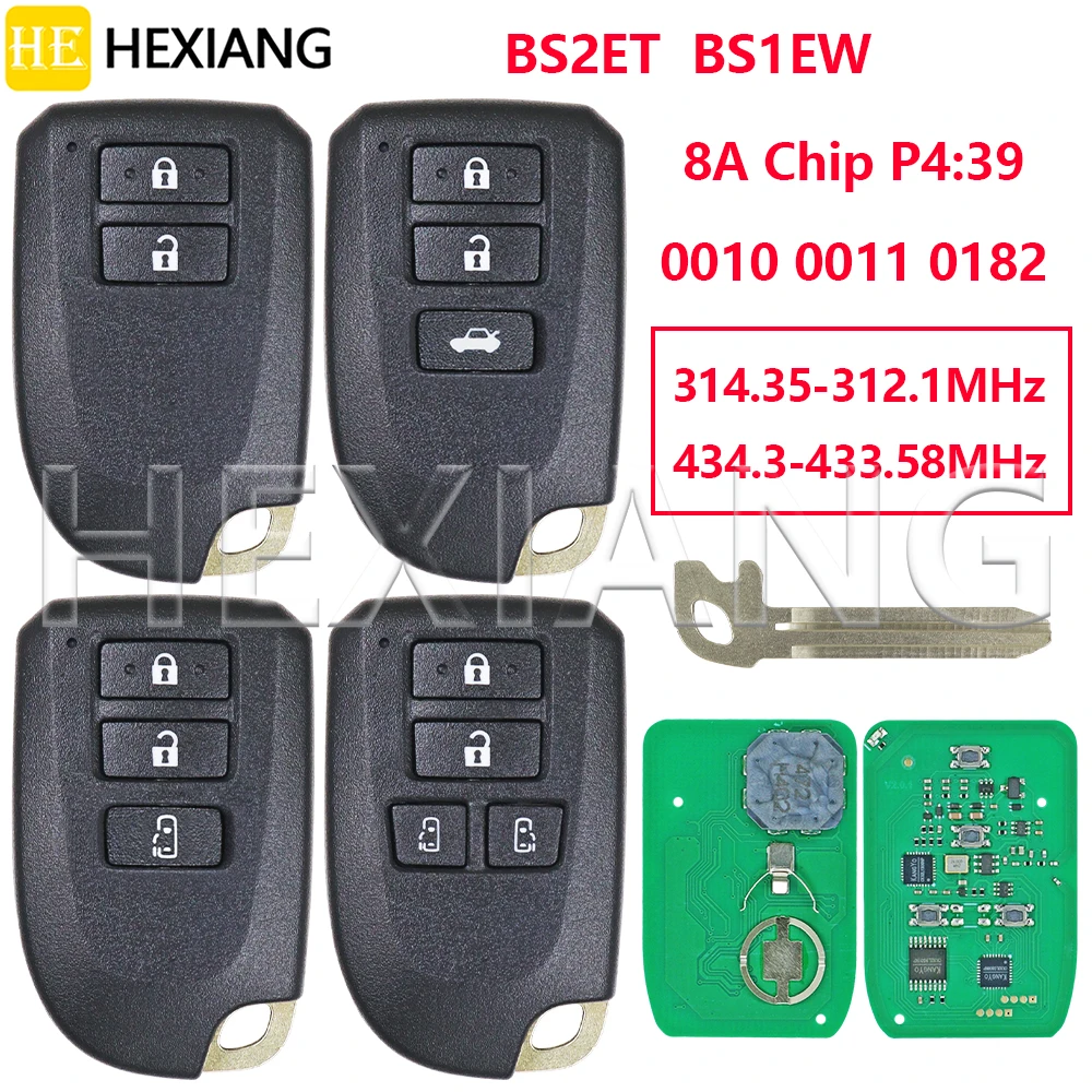 

HE Car Remote Key For Toyota YARIS L VIOS Hilux Regiusage 314.35-312.1 434.3-433.58 8A Chip P4 39 Board 0010 0011 0182 Proximity