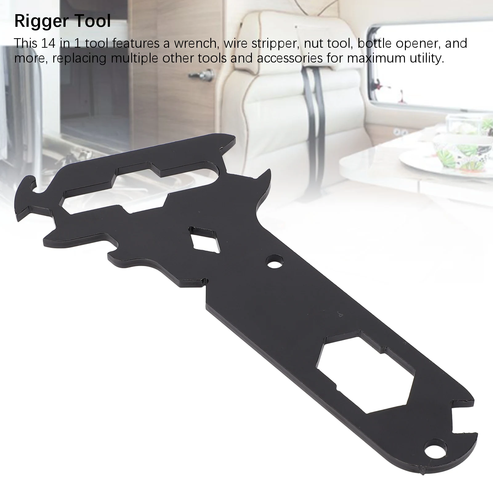 14 in 1 Separate Rigger Tools Wing Nut Tool Heavy Duty Portable Wear Resistant Black Powder Coating for RV  Cars Ships