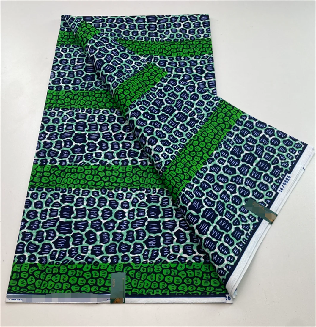 Latest African Wax Prints Fabric Guaranteed Veritable Real Wax Ankara Wax 100% Cotton Fabric for  Party Dress 6Yards