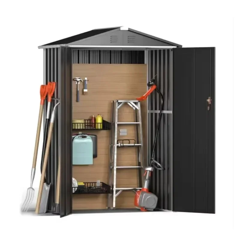 Storage House Tool Garden Shed Metal Steel Galvanized Steel Customizable Metal and Wood Storage Mail Package Powder Coated