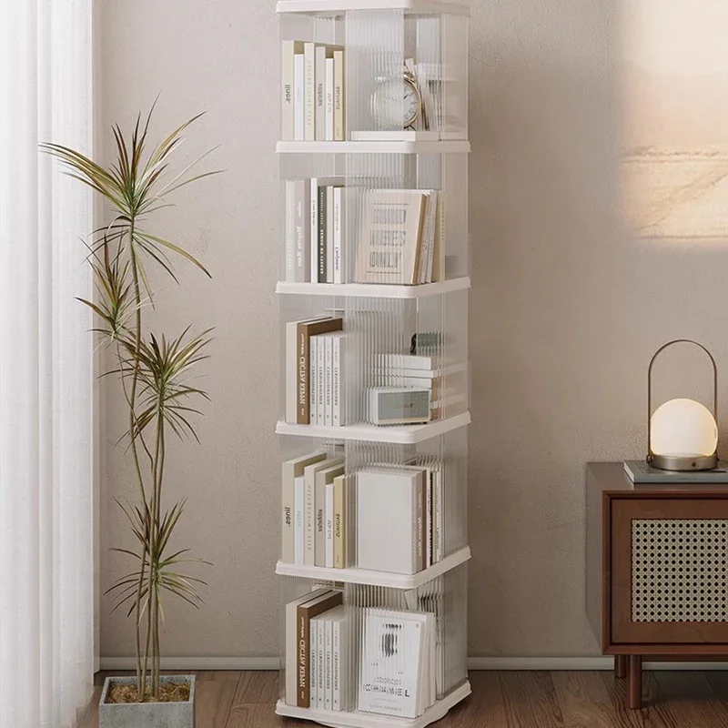 Display Organizer Bookcase Designs Round Rotating Rotating Standing Book Shelf Slim Interior Prateleira Lounge Suite Furniture