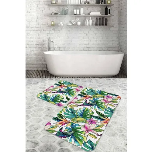 Bouquet Home 2'li Iguana and Bird Suit Bath Mats and Toilet Seat Pad