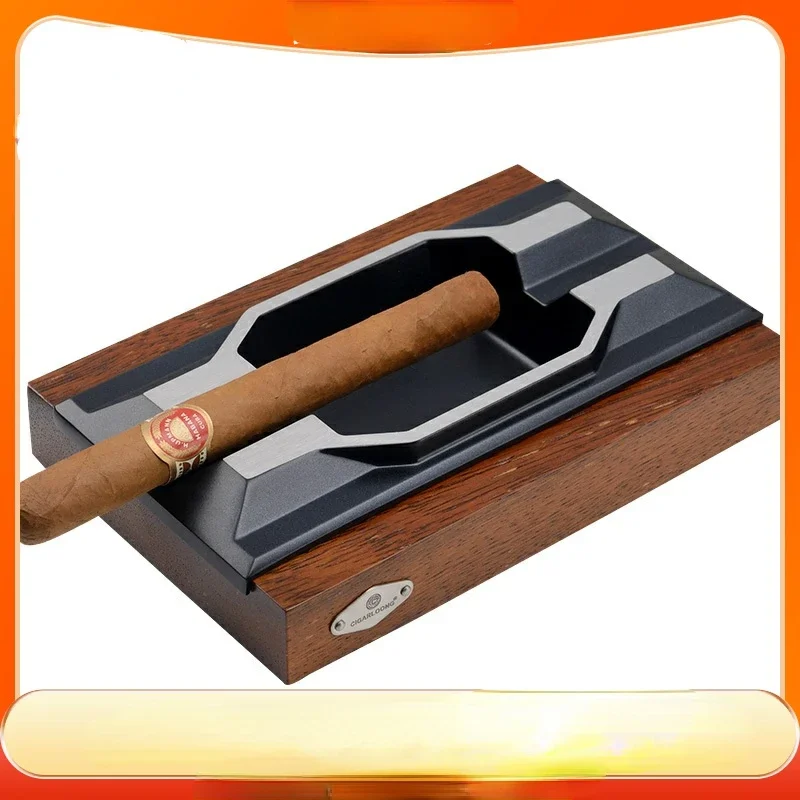 

CIGAR ASHTRAY металлическая большая пепельница с двумя прорезями из цельного дерева креативная персонализированная пепельница
