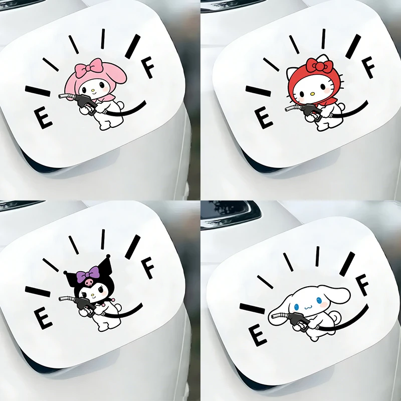 Hello Kitty Autoaufkleber Kawaii Student Melody Kuromi Cinnamoroll Gastank Mädchen Dekoration Anime Cartoon Aufkleber Geburtstagsgeschenk