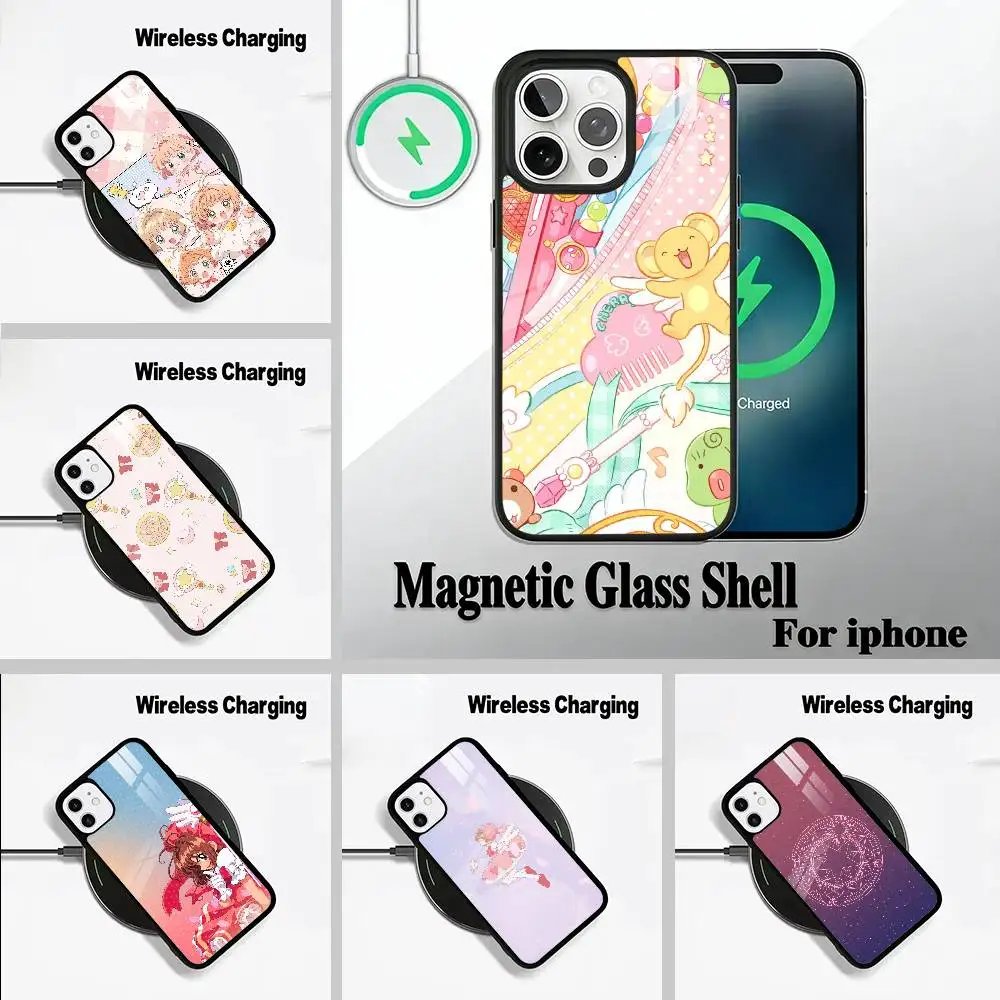 

Anime cards-girl-sakura Phone Case For IPhone17 16 15 14 13 12 11 Pro Max 16/15/14Plus Wireless Charger Cover Funda