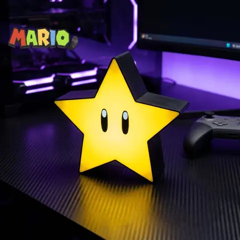 Super Mario Star Shaped LED Night Light Cartoon Desktop Lamp USB Powered Atmosphere Light Game Room Decor Bedroom Lighting