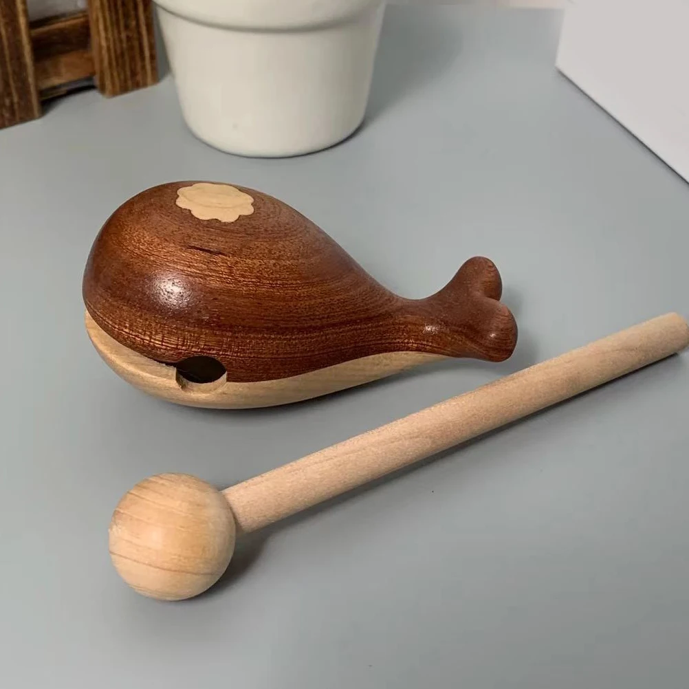 

Whale Wooden Percussion Block Mallet Natural Color Smooth Finish Car Dashboard Decoration Musical Rhythm Instrument Beginner