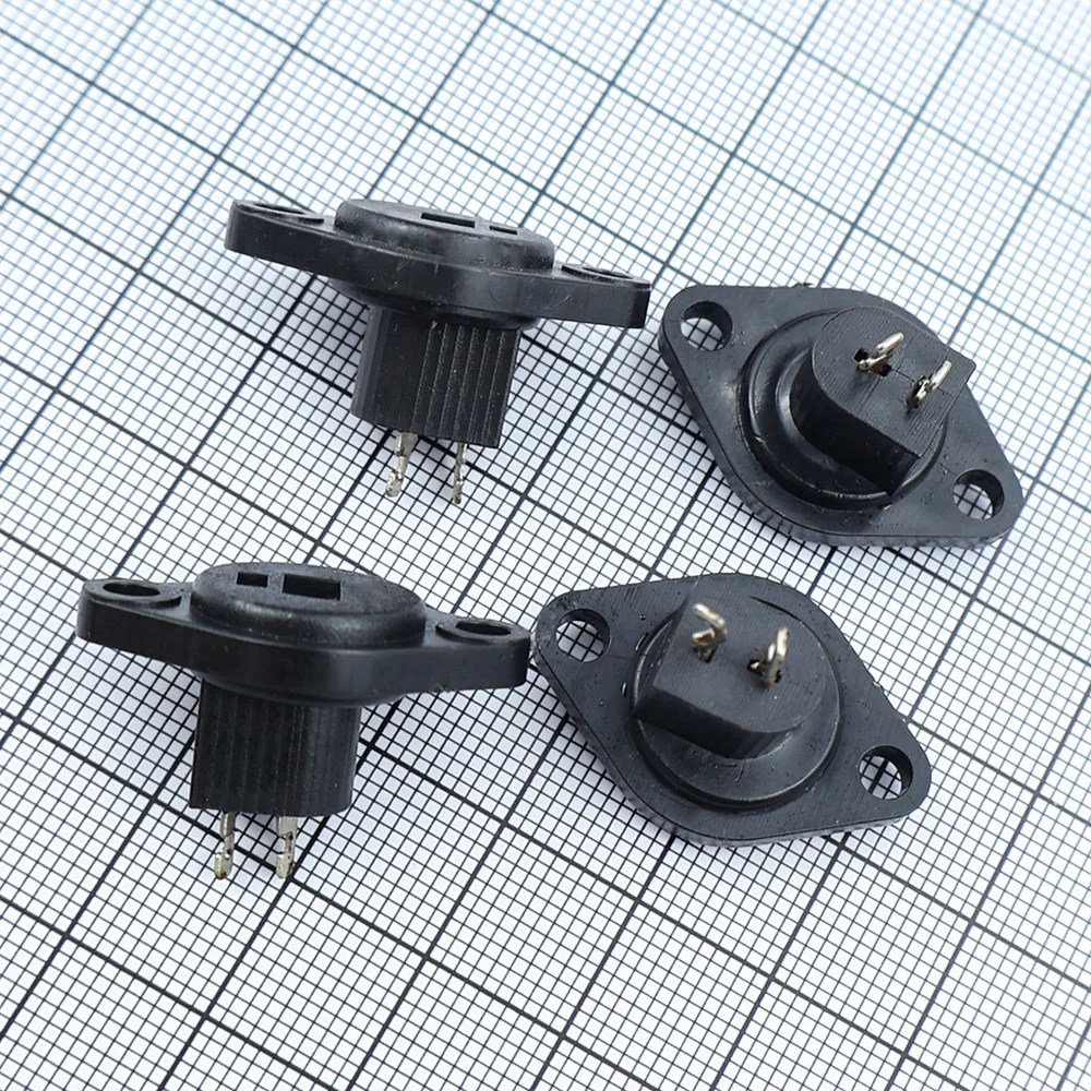 2/5PCS black 2-pin Male and Female sockets, speaker HiFi connector, power supply, audio,light, signal plug adapter