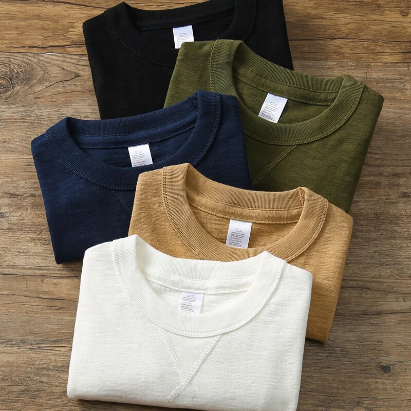 

Летняя футболка из тонкого хлопка V-Ne ort Sve, мужская футболка в стиле ретро из чистого хлопка, облегающая универсальная мужская футболка f Sve Base irt