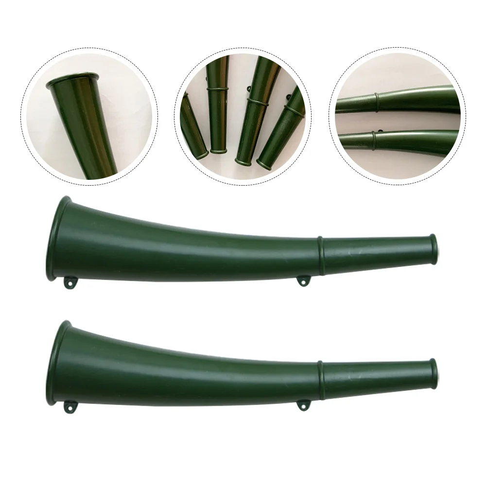 2 Pcs Trumpet Iron Horn Small Outdoor Speaker Multifunction Durable Horns Copper Whistle Signal Training